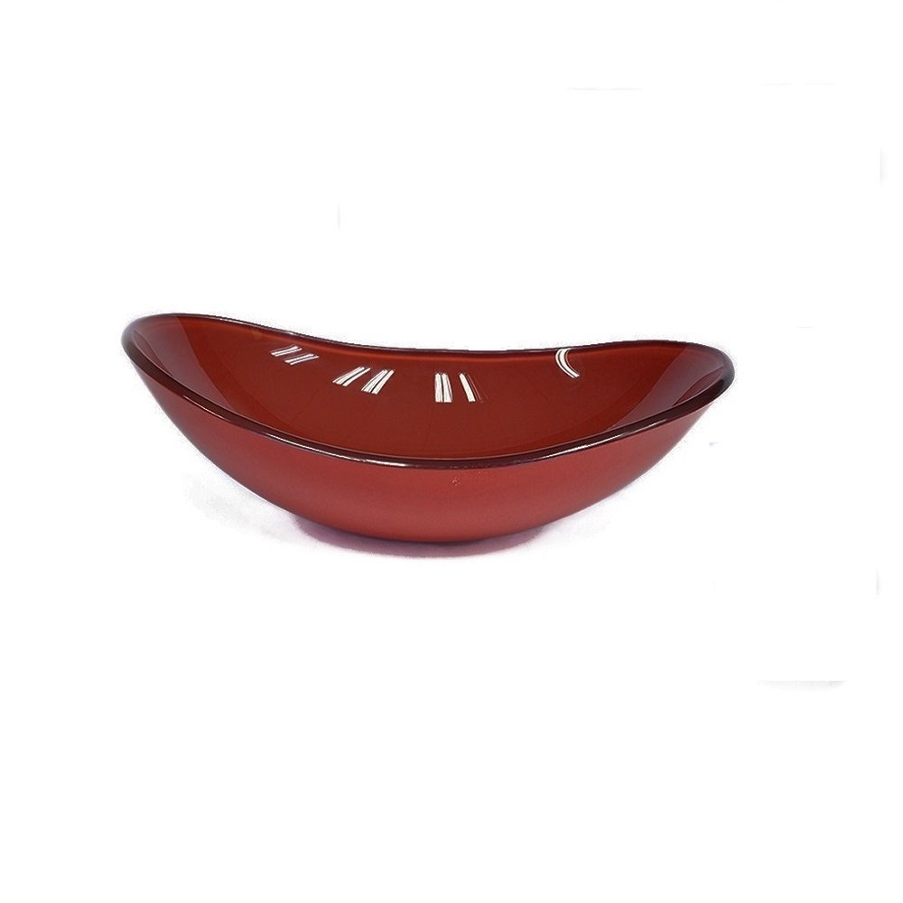Cuba de vidro oval 47cm vermelho cereja