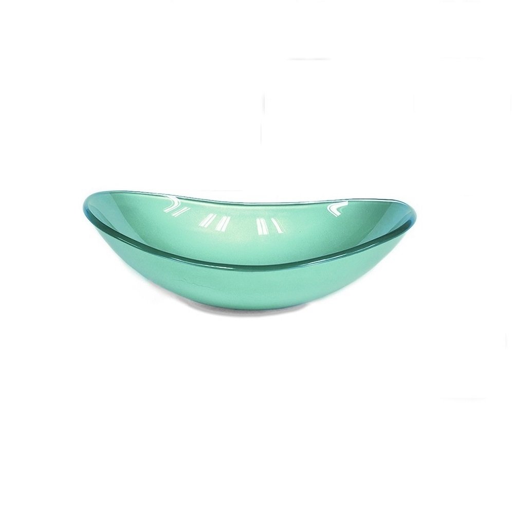 Cuba de vidro oval 47cm verde