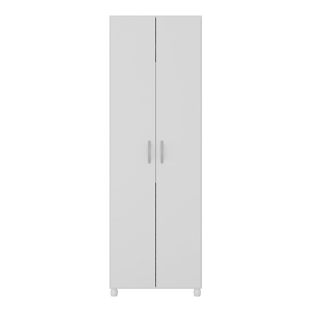 Armario Multiuso Multimoveis para Lavanderia/Área de servico com porta vassouras Branco