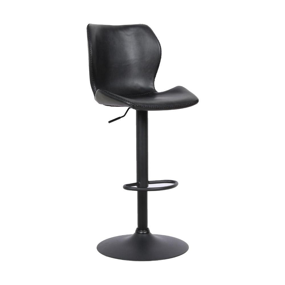 Banqueta Base Aco Giratoria Naboo Com Regulagem de Altura PU Preto G56 - Gran Belo