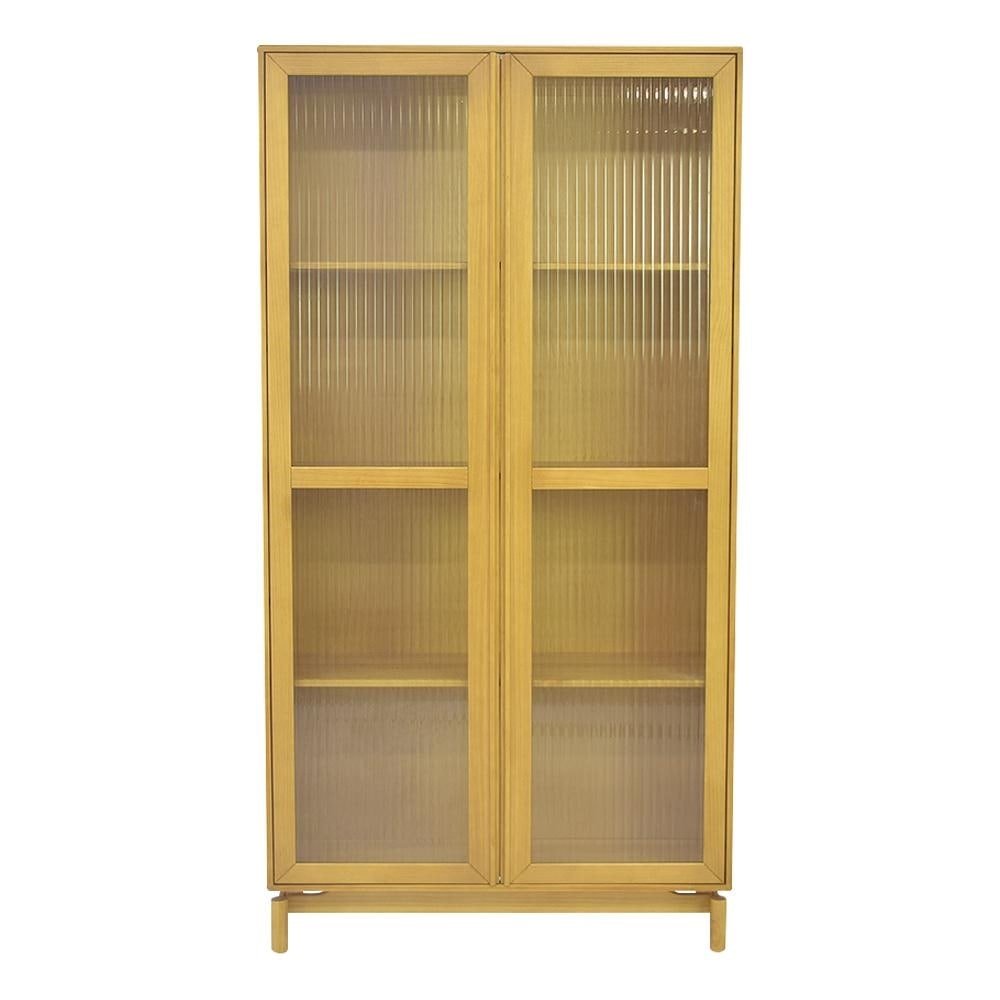Cristaleira Decorativa Sala de Jantar 02 Portas de Vidro Zelda Natural/Oregon G04 - Gran B