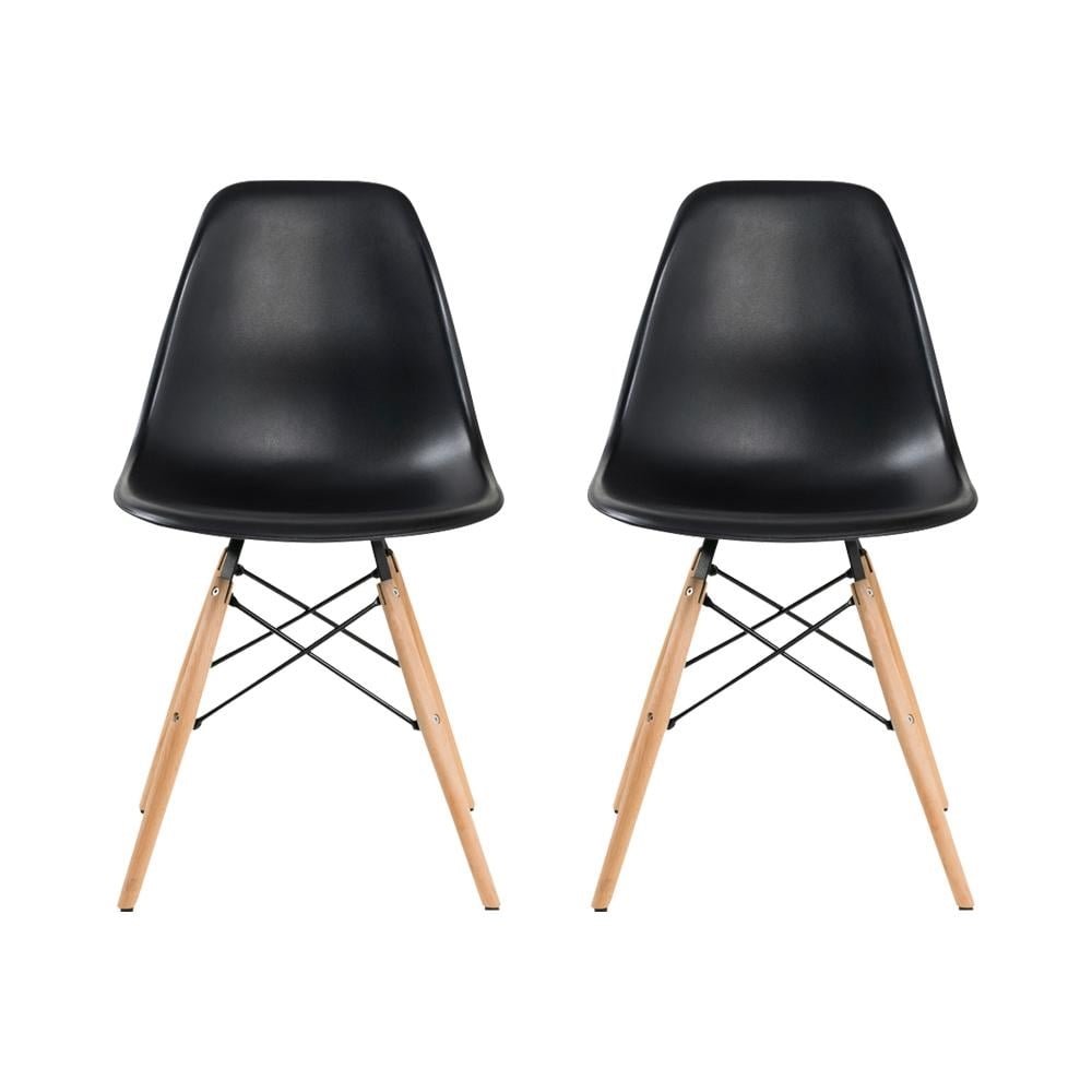Kit 2 Cadeira Decorativa para Sala e Cozinha Garabit Preto G04 - Gran Belo