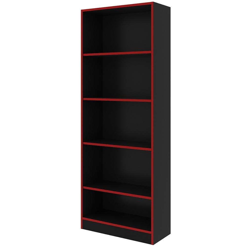 Conjunto Mesa e Armário para Escritório Home Office Gamer Cool MDP Preto/Vermelho G69 - Gr