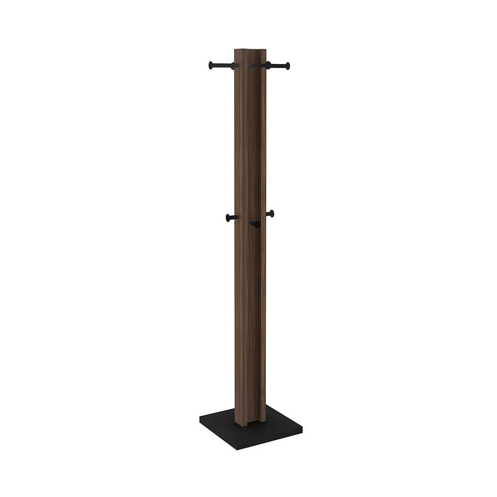 Cabideiro para Quarto Sala de Estar AZ1018 MDP Nogal/Preto G69 - Gran Belo