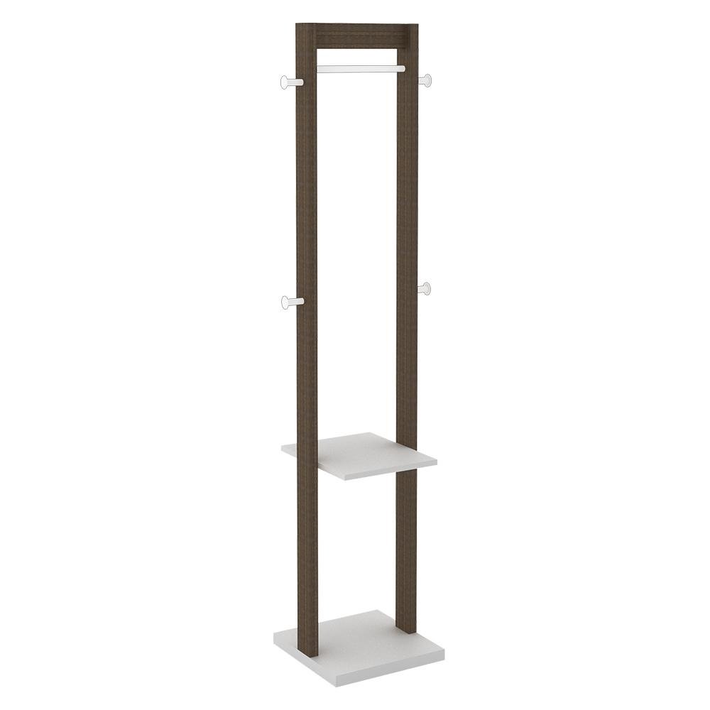 Cabideiro Grande para Quarto Sala de Estar AZ1019 MDP Nogal/Branco G69 - Gran Belo