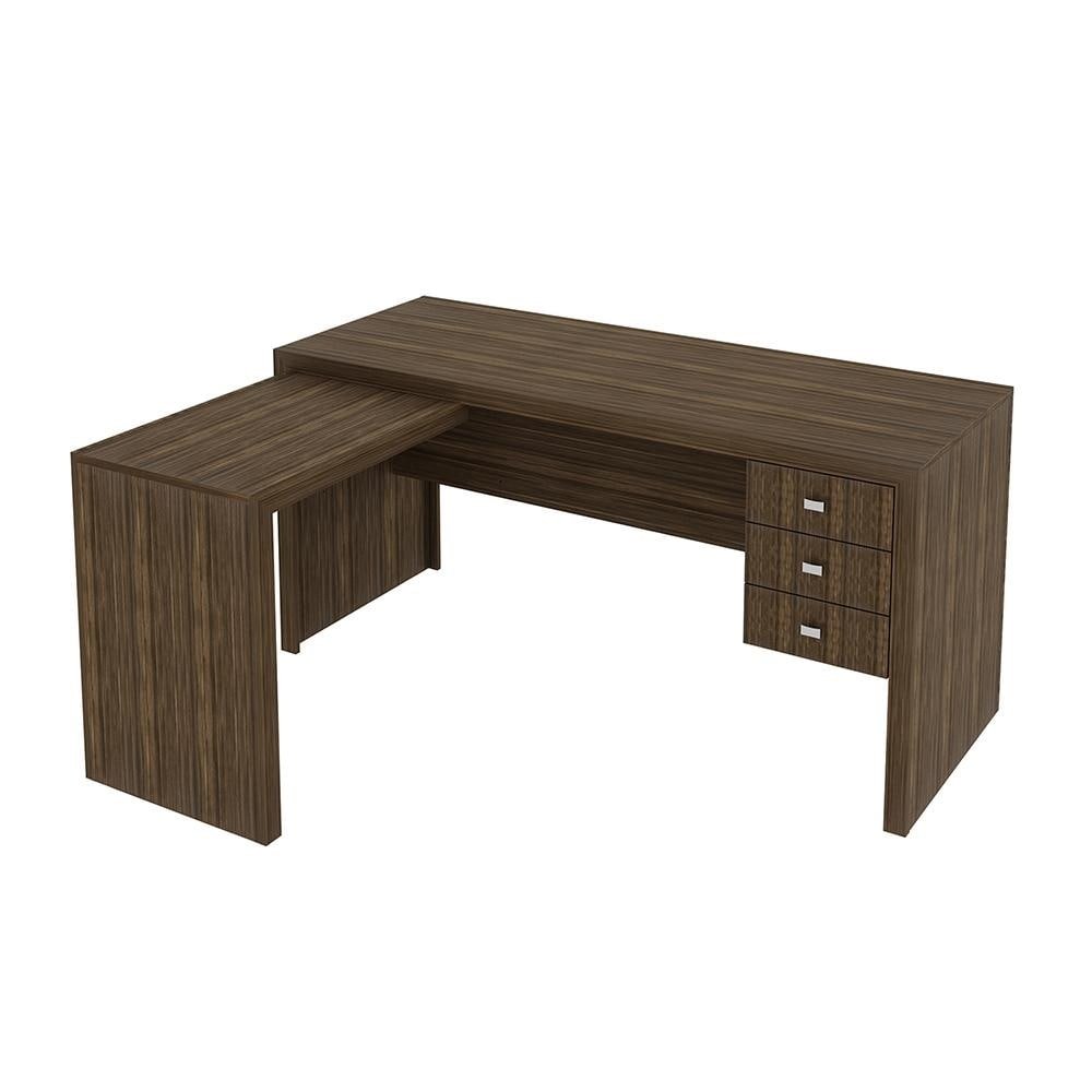 Mesa para Escritório Home Office ME4106 MDP Nogal G69 - Gran Belo