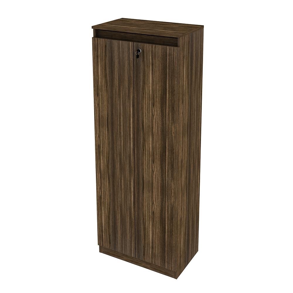 Armario Alto com Tranca para Escritorio Home Office ME4151 MDP Nogal G69 - Gran Belo