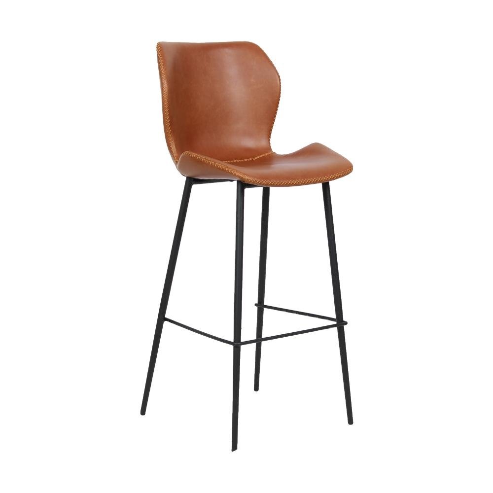 Banqueta Base Aco Fixa Naboo PU Marrom G56 - Gran Belo