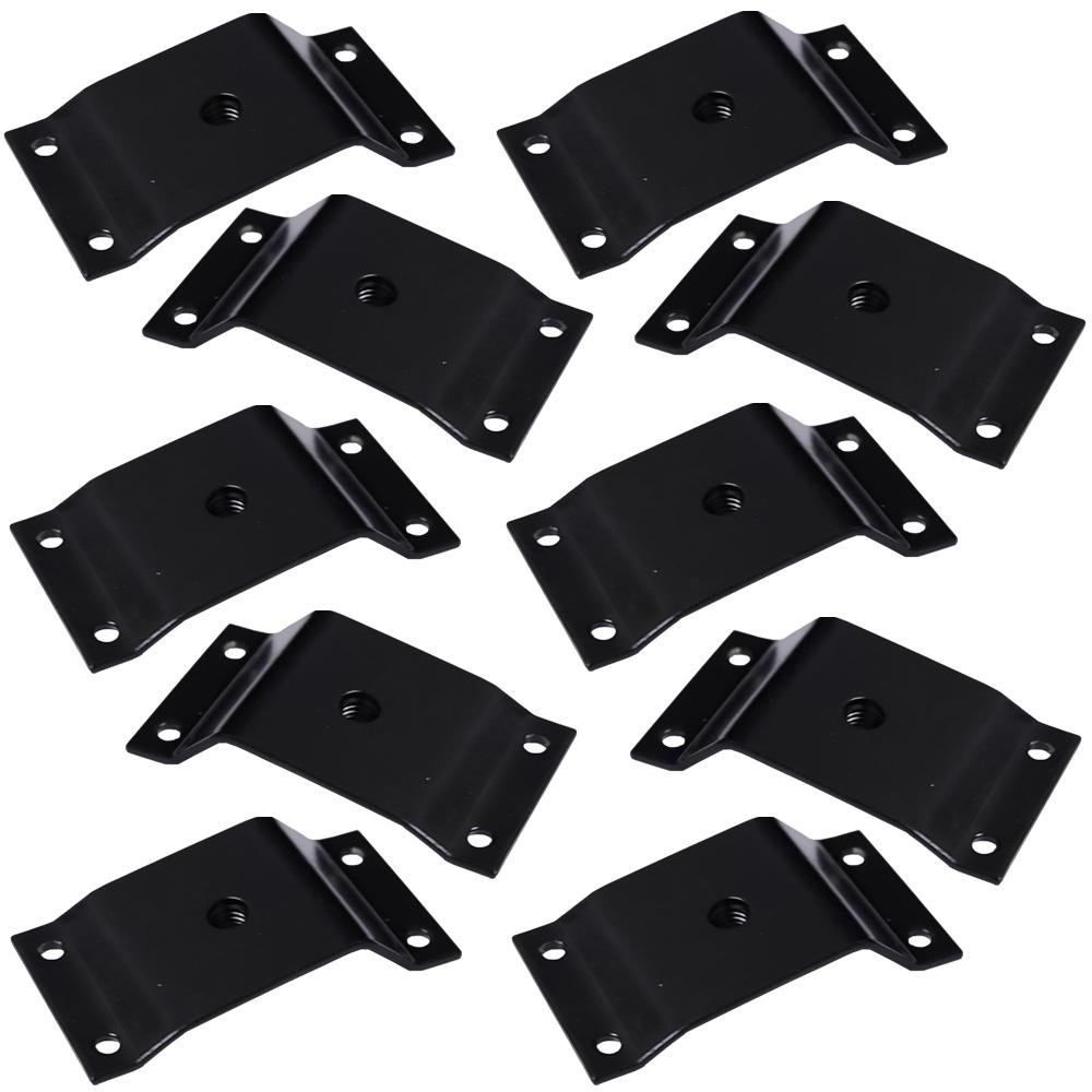 Kit 10 Chapinhas Chapa Inclinada 10 Fixacao Pes Palito Rosca 5/16 Preto G59