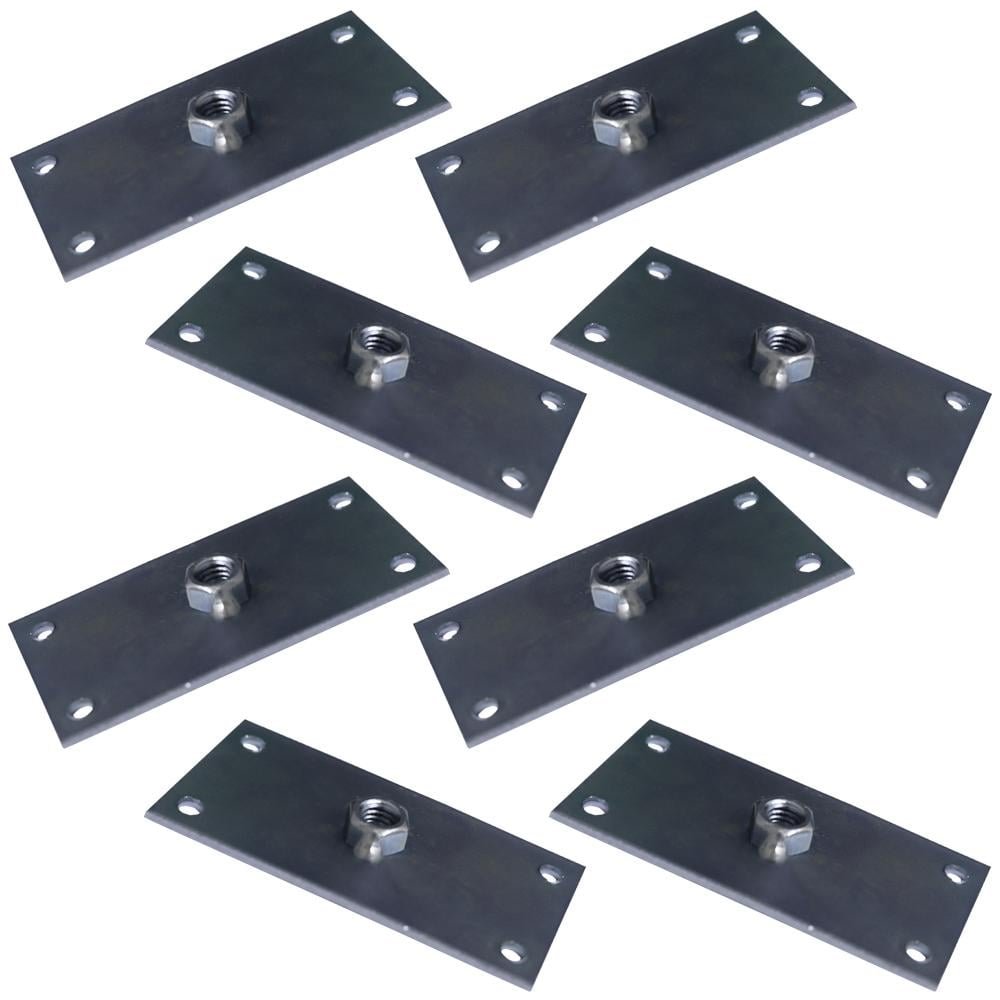 Kit 8 Chapinhas Chapa Reta Fixação Pés Palito Rosca 5/16 Zincada G59