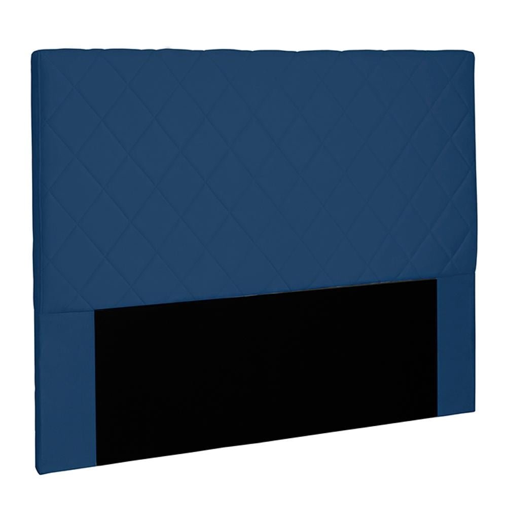 Cabeceira Decorativa Queen Size 1,60M Baelon Suede Azul Marinho G63 - Gran Belo