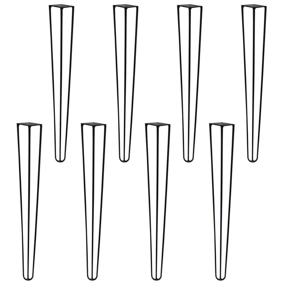 Kit 8 Pés de Metal 60 CM Hairpin Legs Mesa de Canto Aparador Preto G41