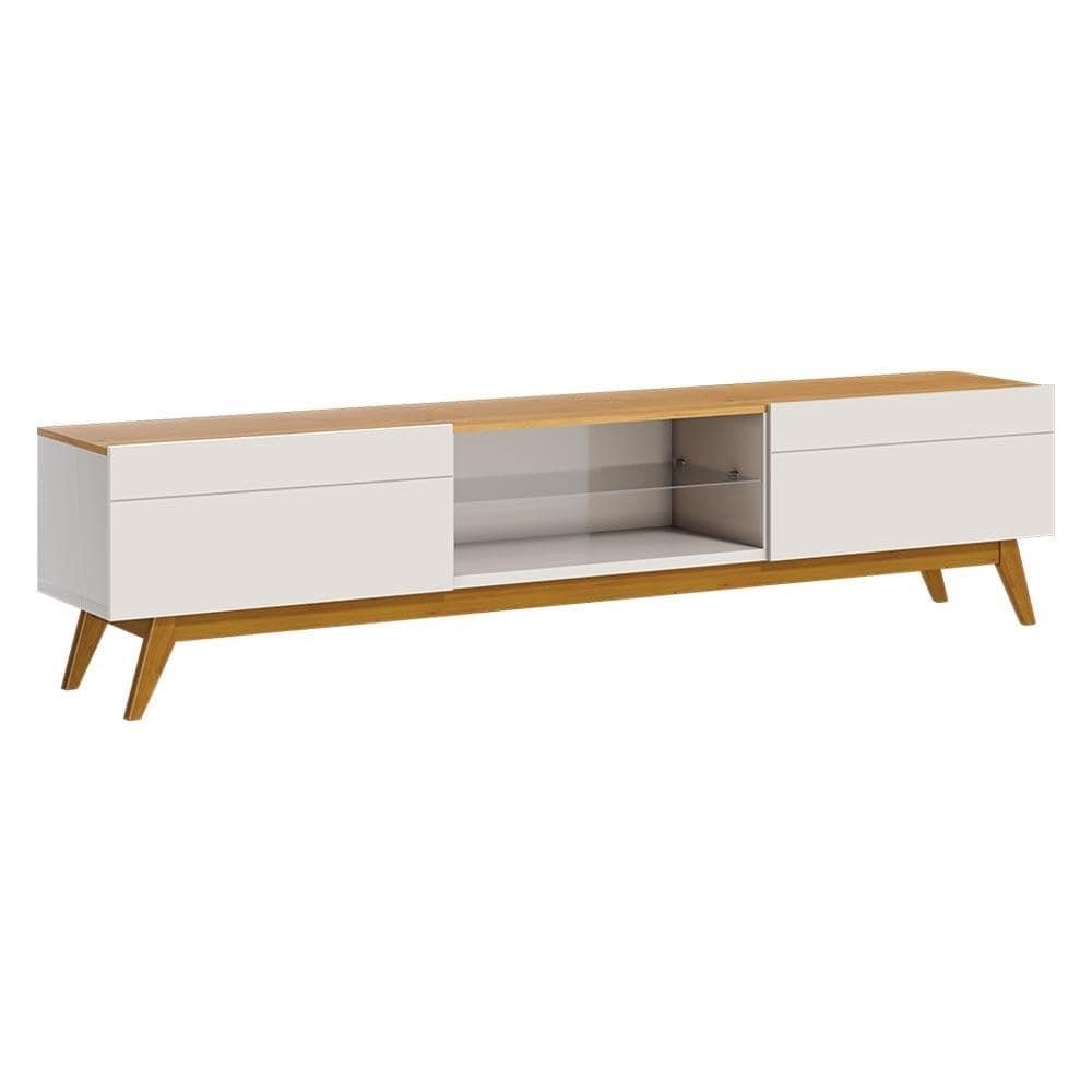 Rack Bancada 2 Gavetas 180cm Amy Off White/Nature G29 - Gran Belo