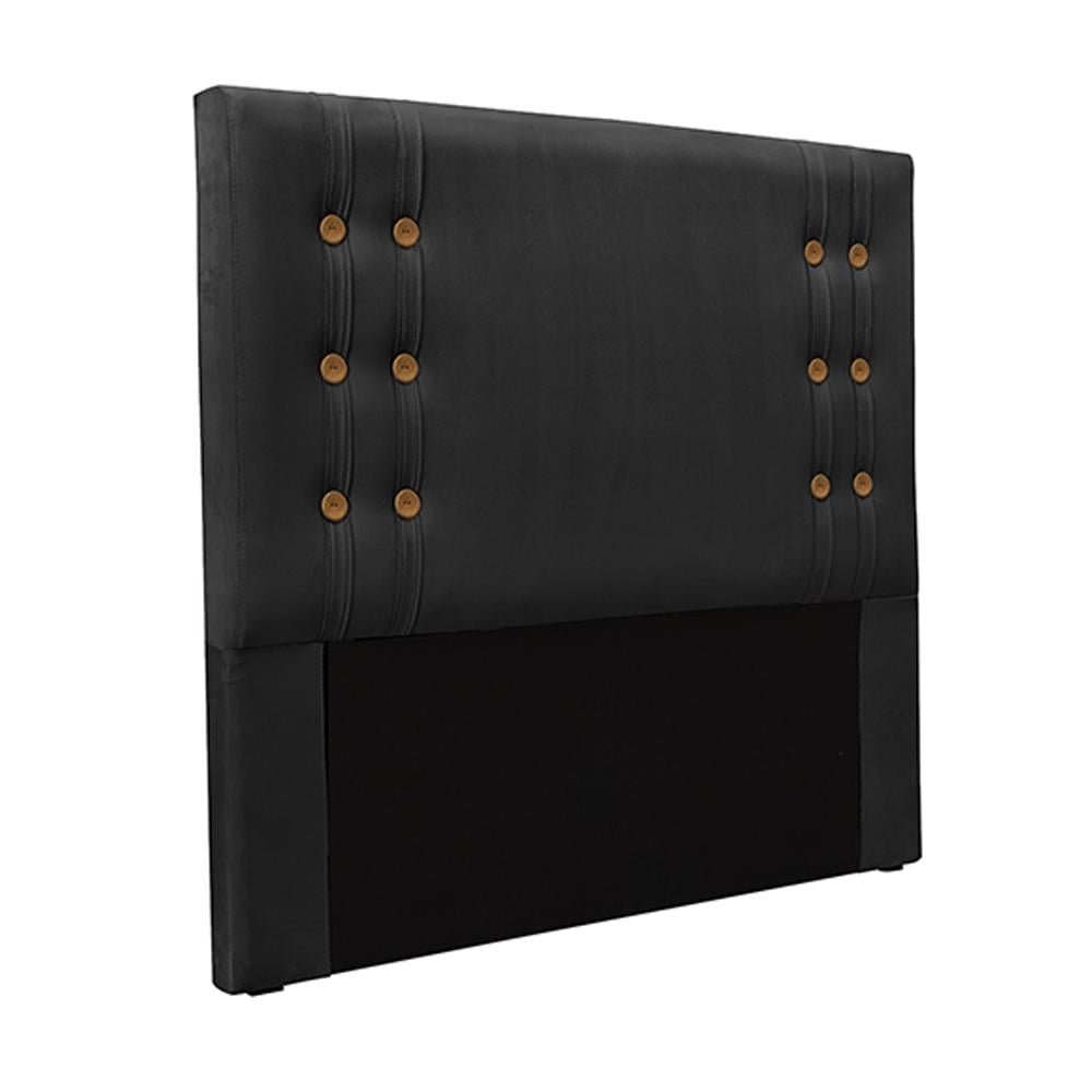 Cabeceira Decorativa King Size 1,95M Kors Veludo Preto G63 - Gran Belo