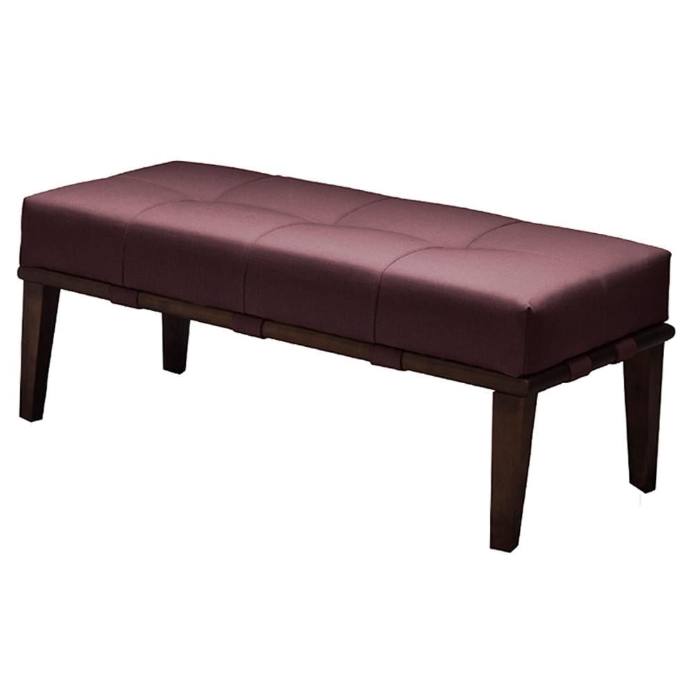 Puff Decorativo 100cm Martínez Veludo Pés Madeira Rosa/Imbúia G62 - Gran Belo