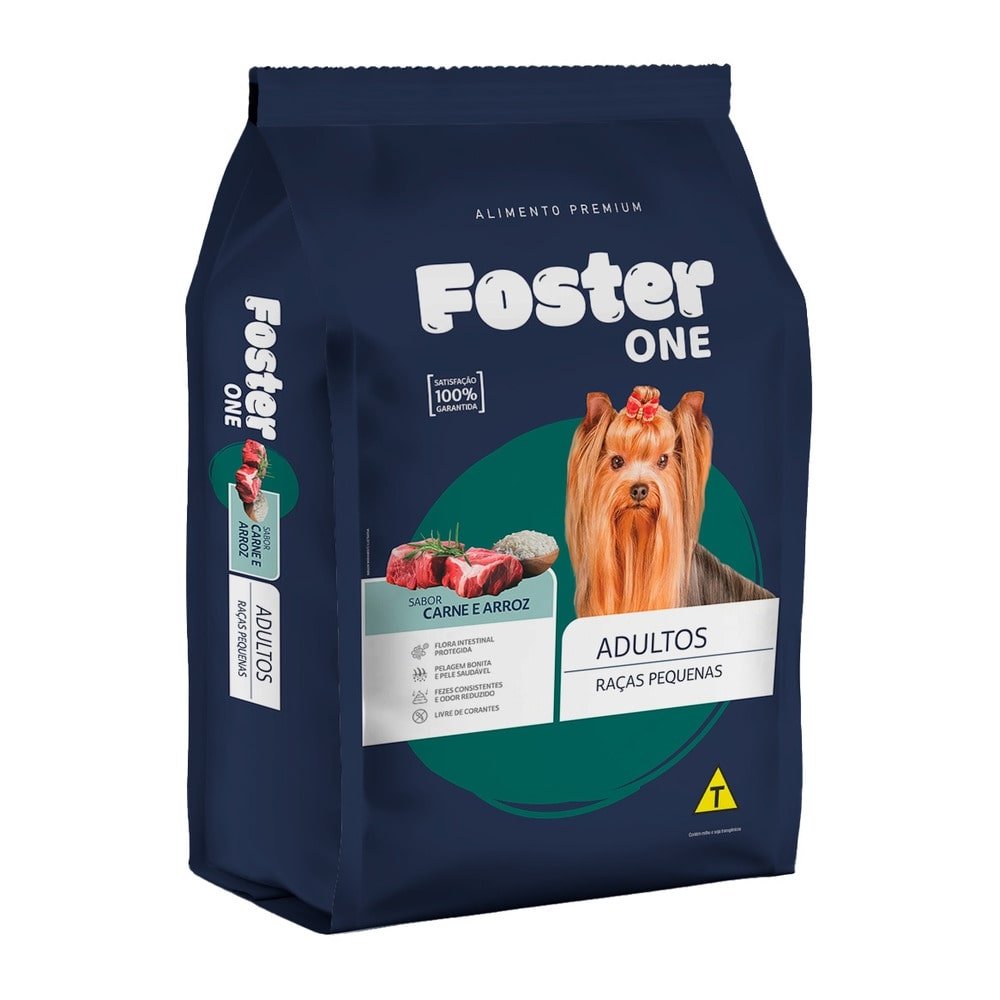Ração Foster One Carne Arroz Raças Pequenas 1Kg
