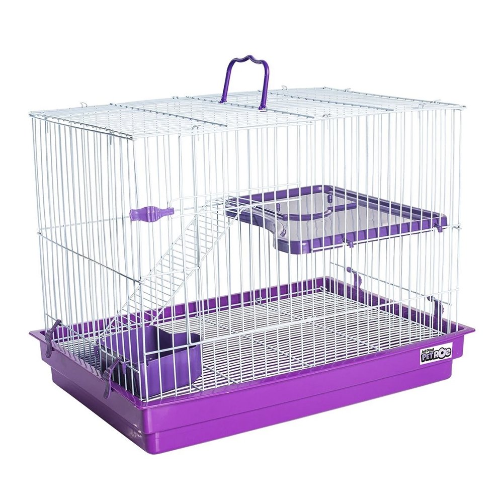 Gaiola Jel Plast para Coelho/Porquinho da Índia/Chinchila com Andar - Lilás