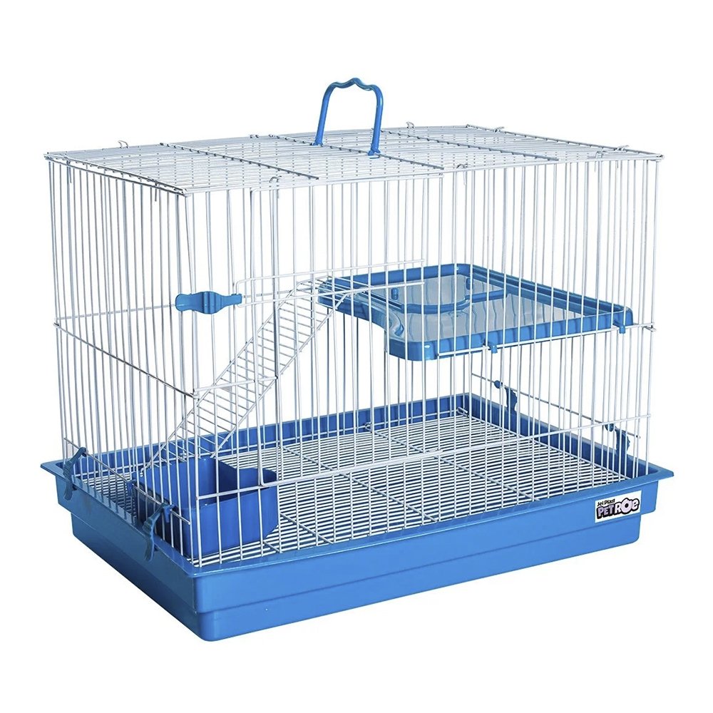 Gaiola Jel Plast para Coelho/Porquinho da Índia/Chinchila com Andar - Azul
