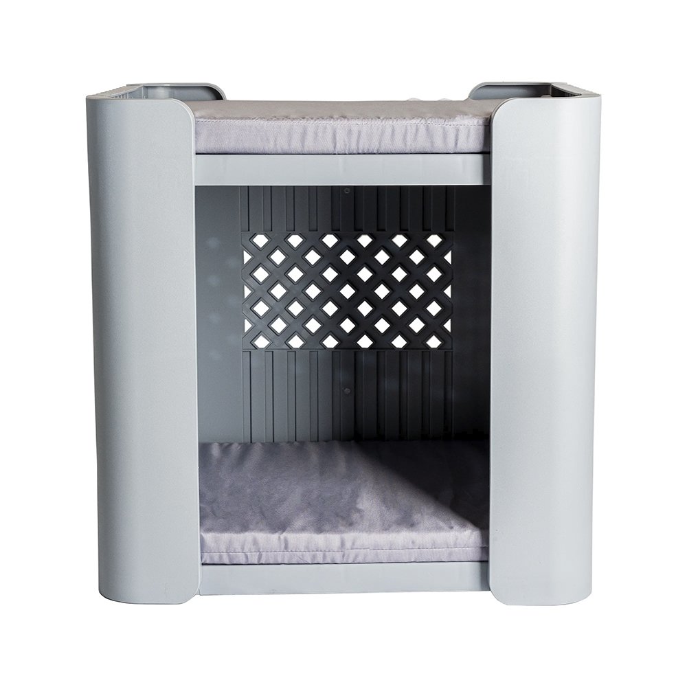 Cama Duplex Jel Plast Cães e Gatos Pet Stand Cinza
