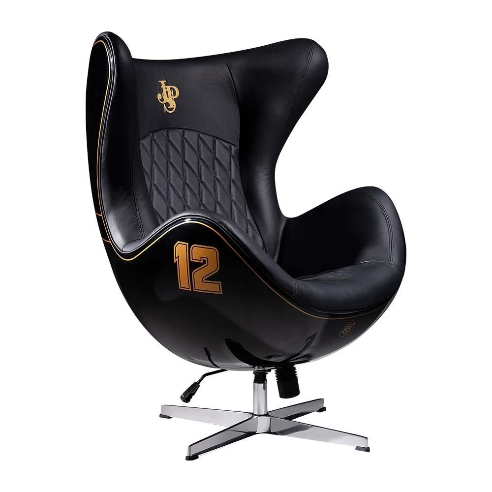 Poltrona Decorativa Egg Chair Lotus n 12 Preta G53 - Gran Belo
