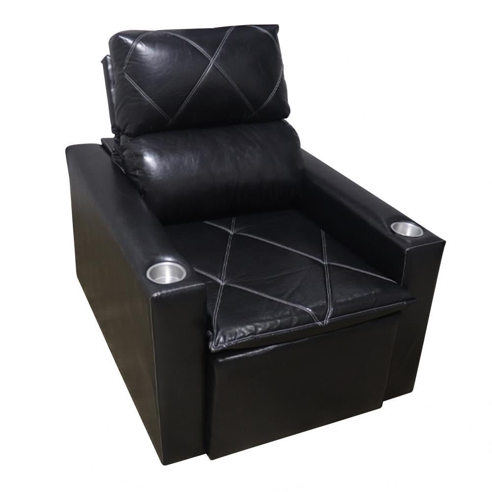 Poltrona do Papai Retrátil Reclinável Sala de Cinema Áustria 2 Porta Copos PU Cinza G26