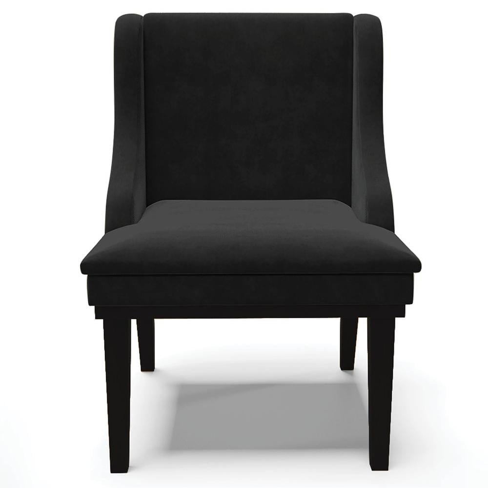 Kit 6 Cadeiras Decorativas Sala de Jantar Base Fixa de Madeira Firenze Suede Preto G19 - G