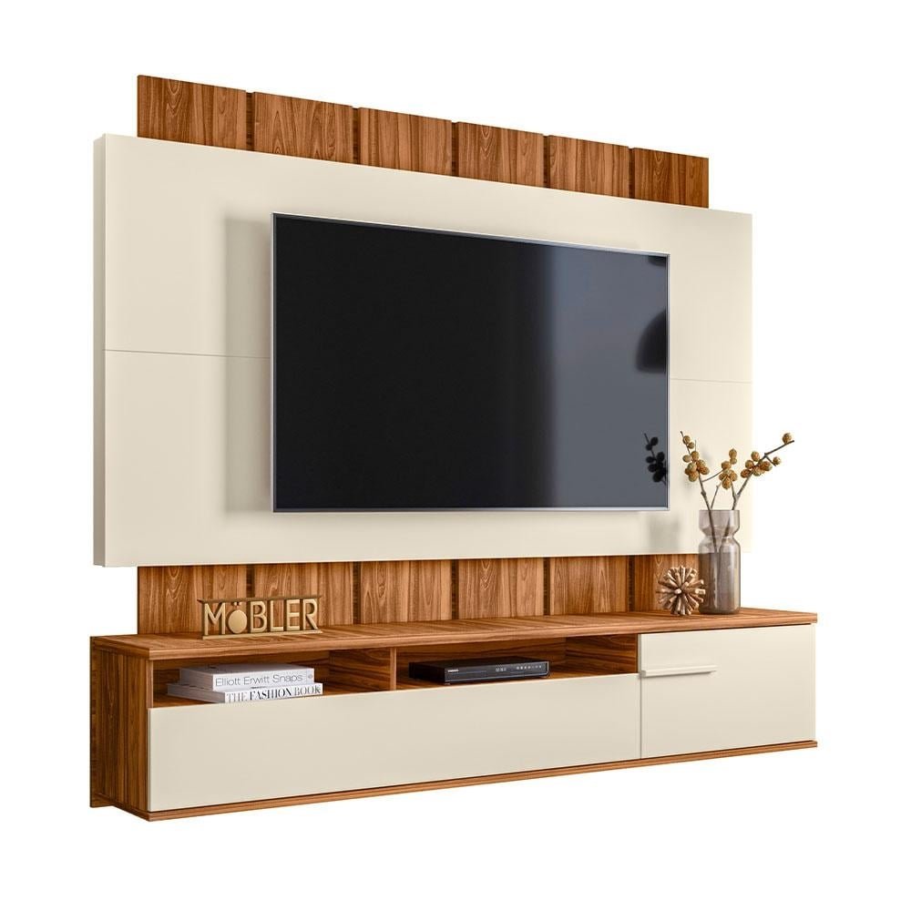 Home Suspenso Ripado 181cm Colorado Tv até 70 Mel/Off White G44 - Gran Belo