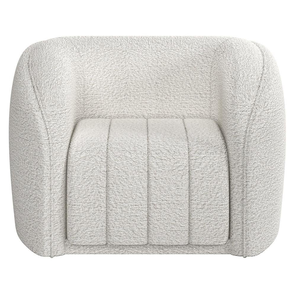 Poltrona Decorativa Sala de Estar Adam Boucle Branco G45 - Gran Belo