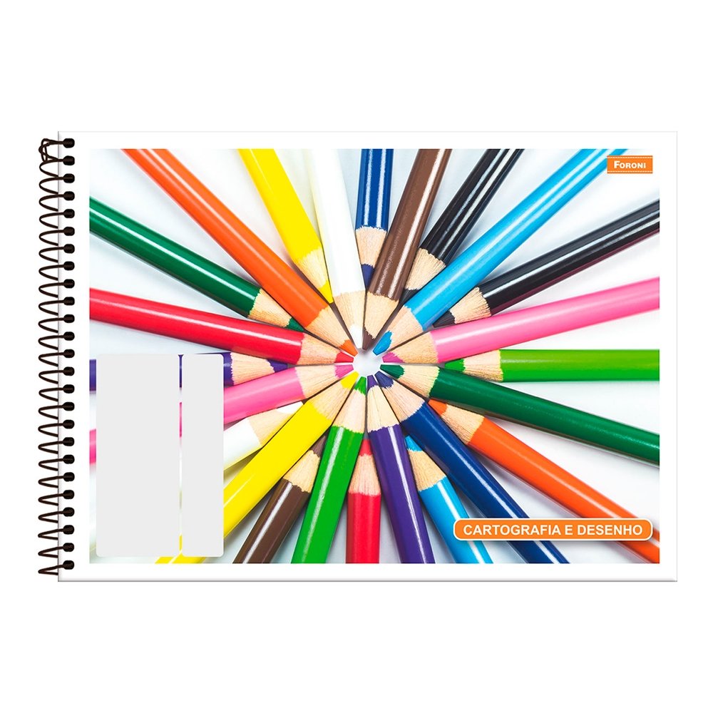 Caderno Cartografia e Desenho Foroni Capa Flexível 96 Folhas - Embalagem com 10 Unidades
