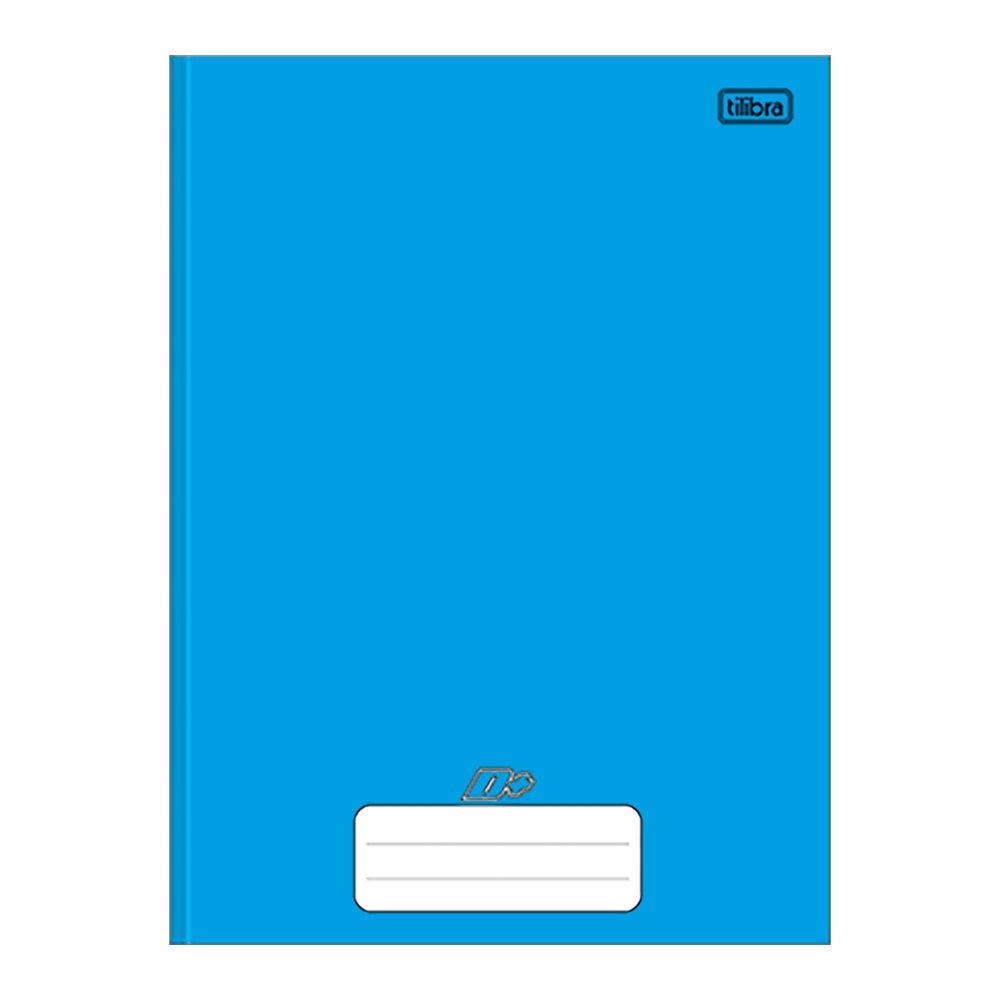 Caderno Costurado Tilibra 1/4 Capa Dura Mais+ Azul 96 Folhas - Embalagem com 10 Unidades