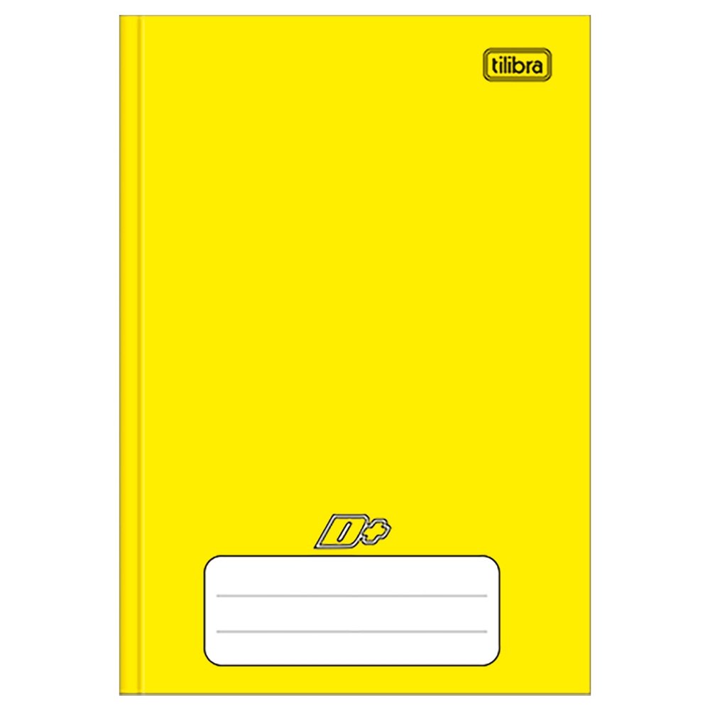 Caderno Costurado Tilibra 1/4 Capa Dura Mais+ Amarelo 96 Folhas - Embalagem com 10 Unidades
