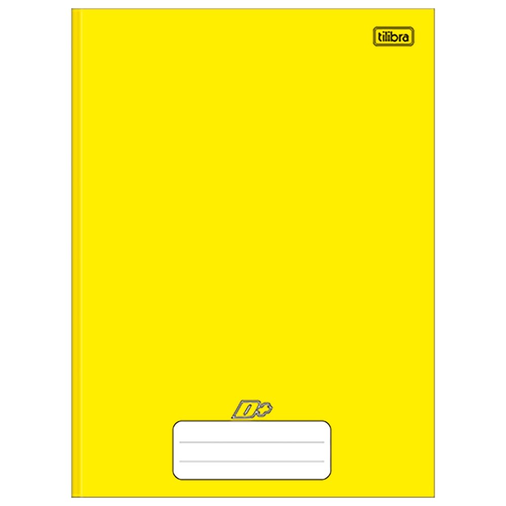 Caderno Costurado Tilibra Universitário Capa Dura D+ Amarelo 96 Folhas - Embalagem com 5 Unidades