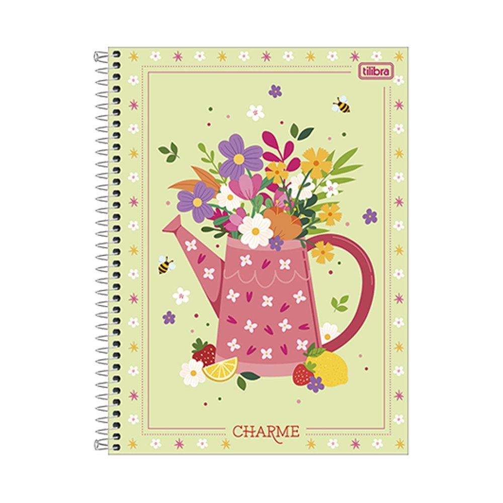 Caderno Espiral Tilibra Universitário Capa Dura Charme 01 Matéria 80 Folhas - Embalagem com 4 Unidades