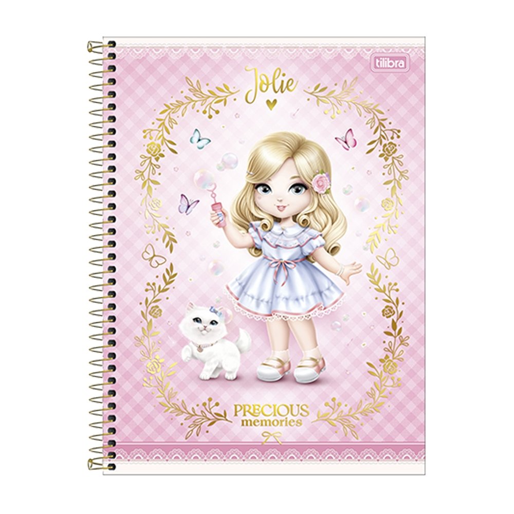 Caderno Espiral Tilibra Universitário Capa Dura Jolie 10 Matérias 160 Folhas Embalagem com 4 Unidades