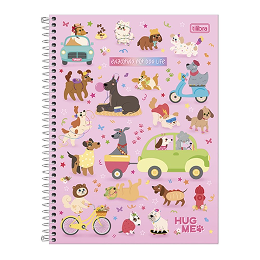Caderno Espiral Tilibra Universitário Capa Dura Hug Me 1 Matéria 80 Folhas - Embalagem com 4 Unidades (Sorti