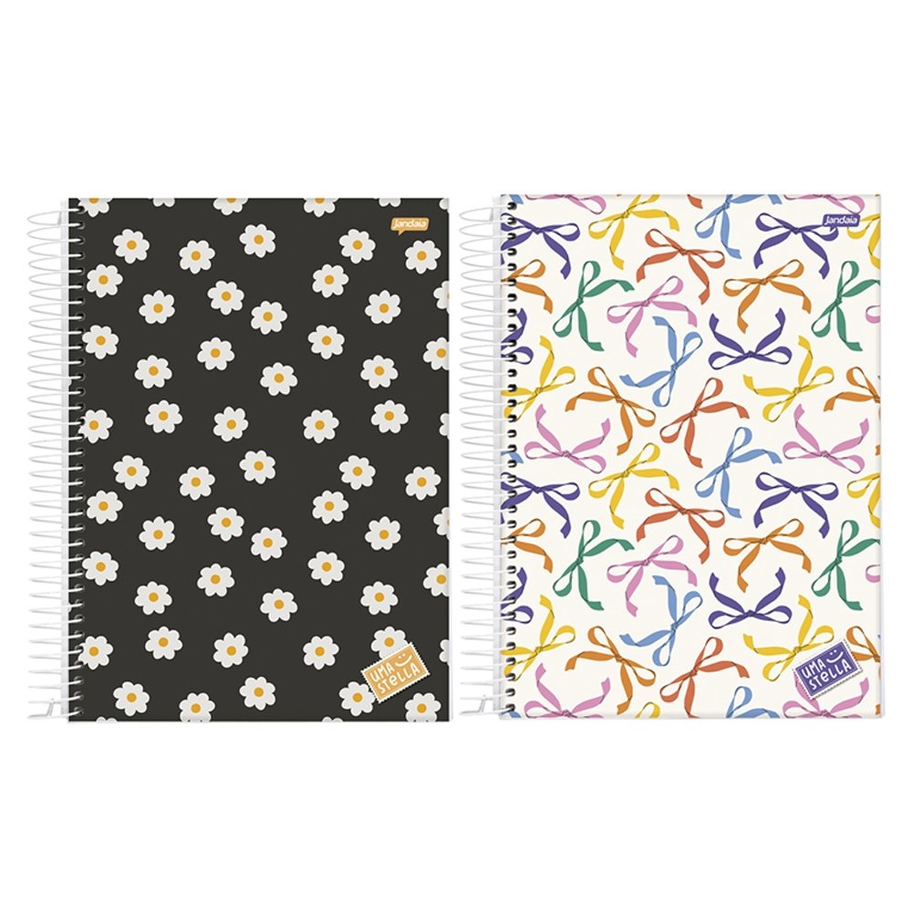 Caderno Espiral Jandaia Universitário Capa Dura Stella 20 Matérias 320 Folhas - Embalagem com 2 Unidades (Sortidos)