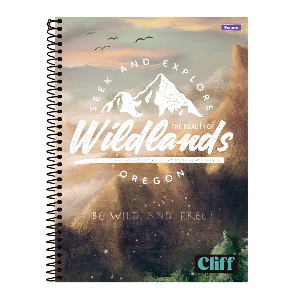Caderno Espiral Foroni Universitário Capa Dura Cliff Masculino 15 Matérias 240 Folhas - Embalagem com 2 Unidades (Sortidos)