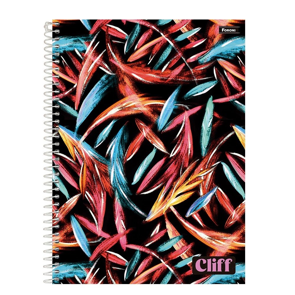 Caderno Espiral Foroni Universitário Capa Dura Cliff Feminino 15 Matérias 240 Folhas - Embalagem com 2 Unidades (Sortidos)