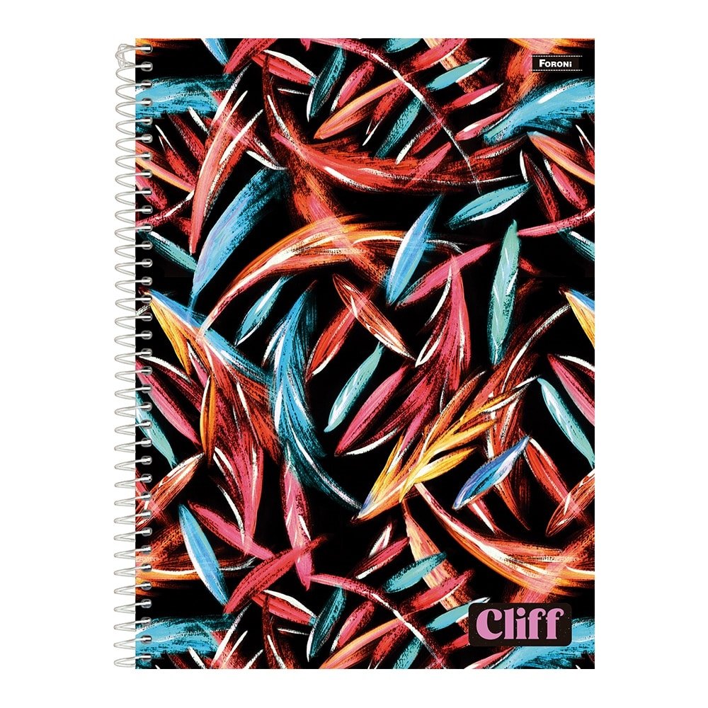 Caderno Espiral Universitário Foroni Capa Dura Cliff Feminino 20 Matérias 320 Folhas - Embalagem com 2 Unidades