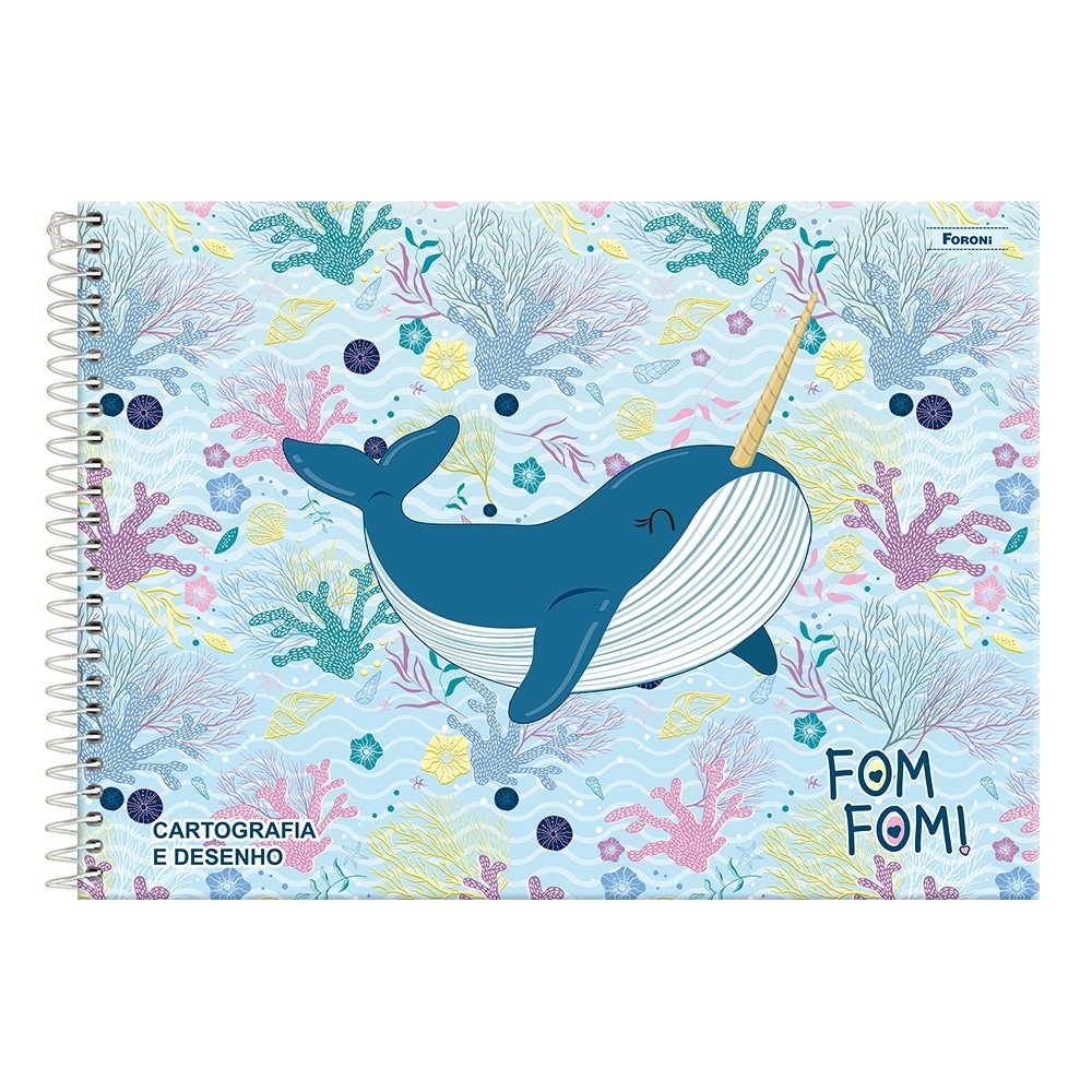 Caderno Espiral Foroni Cartografia Capa Dura Fom Fom 80 Folhas - Embalagem com 5 Unidades (Sortidos)