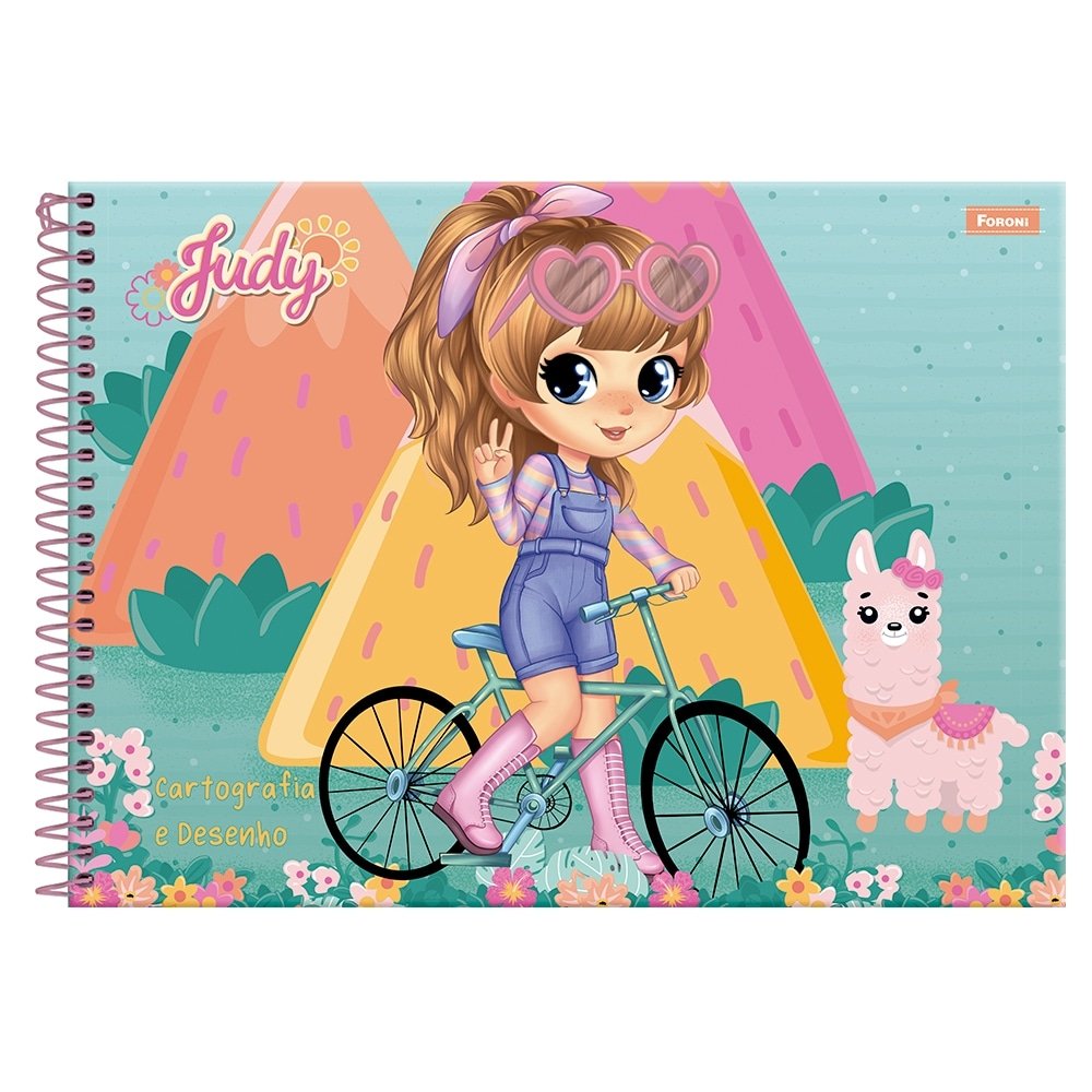 Caderno Espiral Foroni Cartografia Capa Dura Judy 80 Folhas - Embalagem com 5 Unidades