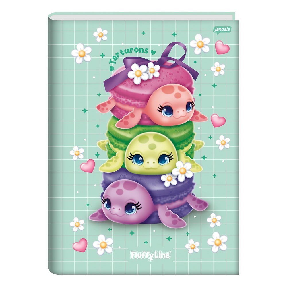 Caderno Costurado Jandaia Universitário Capa Dura Fluffy 80 Folhas Embalagem com 5 Unidades