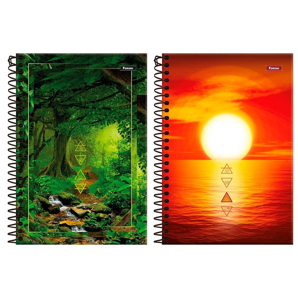 Caderno Espiral Foroni Capa Dura 1/4 4 Elementos 160 Folhas - Embalagem com 5 Unidades