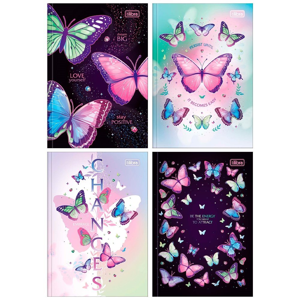 Caderno Costurado Tilibra Universitário Capa Dura Daisy 80 Folhas - Embalagem com 5 Unidades