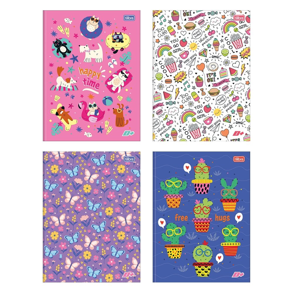 Caderno Costurado Tilibra 1/4 Capa Dura D+ 48 Folhas - Embalagem com 10 Unidades