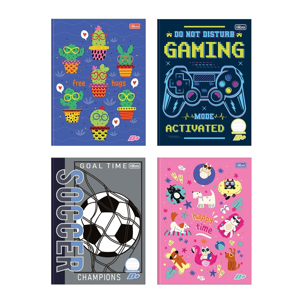 Caderno Costurado Tilibra Caligrafia Capa Dura D+ 40 Folhas - Embalagem com 8 Unidades