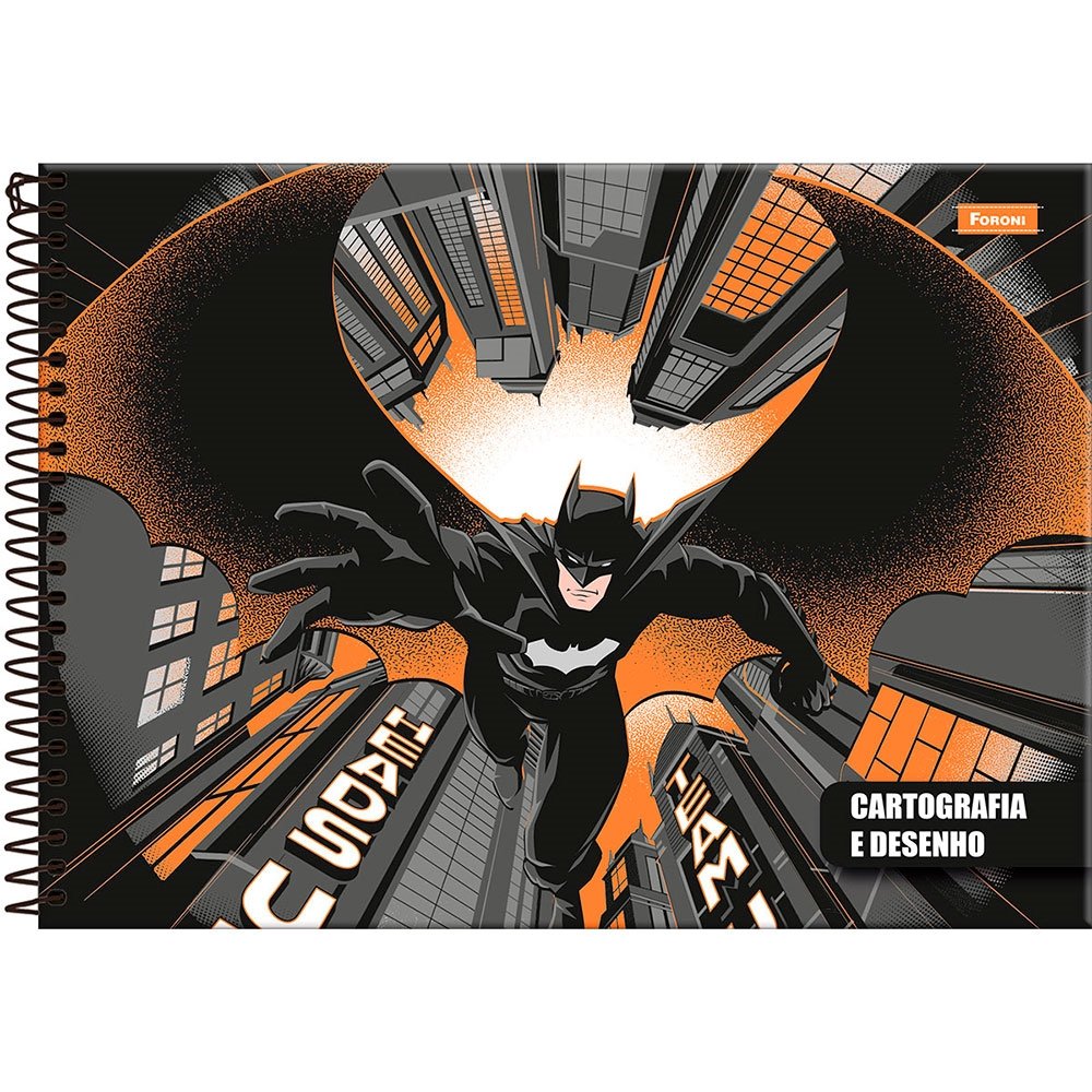 Caderno Espiral Foroni Cartografia Capa Dura Batman 80 Folhas - Embalagem com 5 Unidades