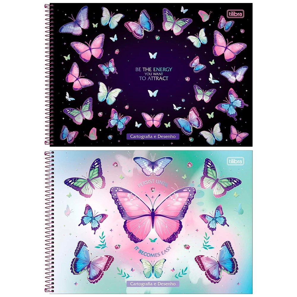 Caderno Espiral Tilibra Cartografia Capa Dura Daisy sem Seda 80 Folhas - Embalagem com 4 Unidades