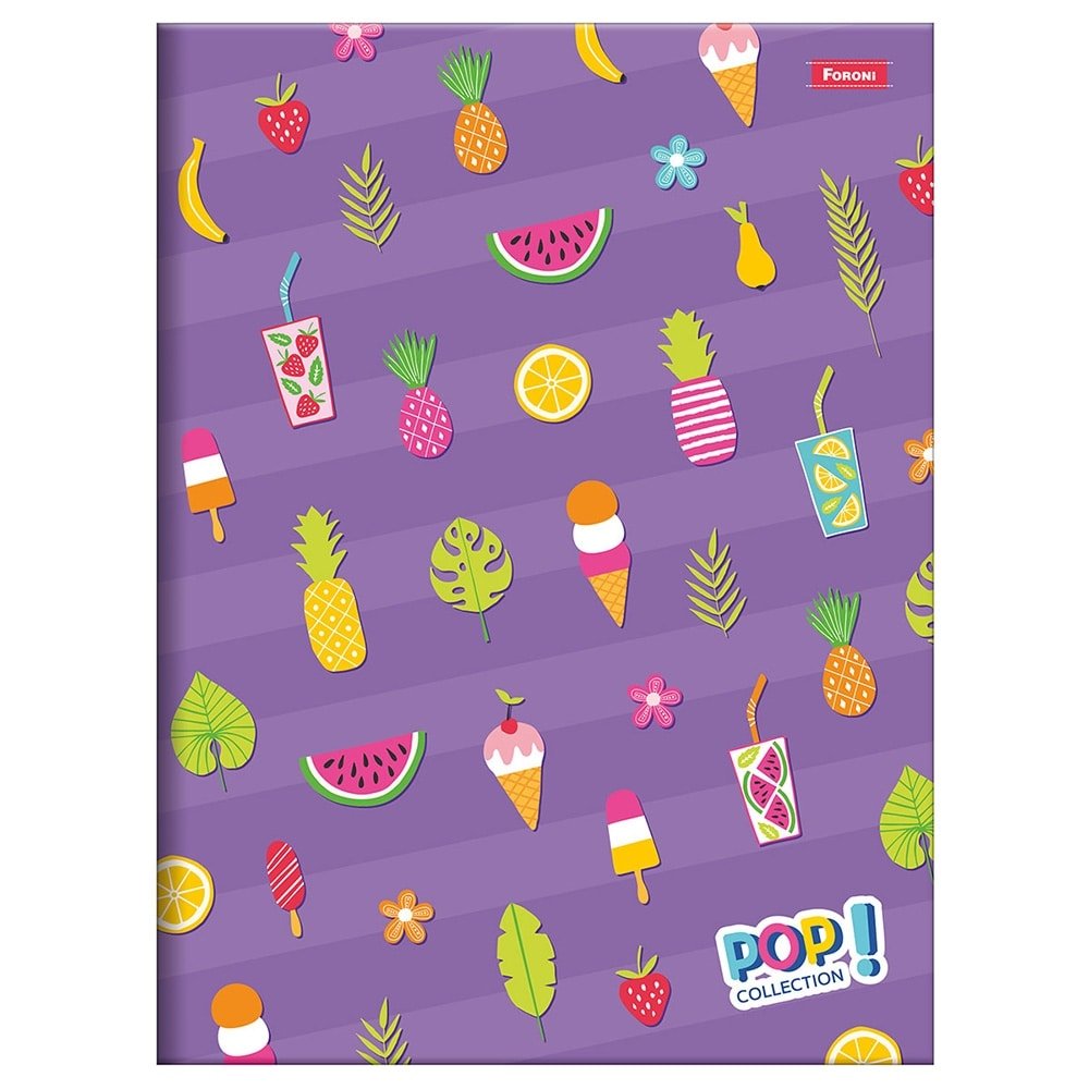 Caderno Foroni Costurado Universitário Capa Dura Pop Collec 96 Folhas - Embalagem com 5 Unidades