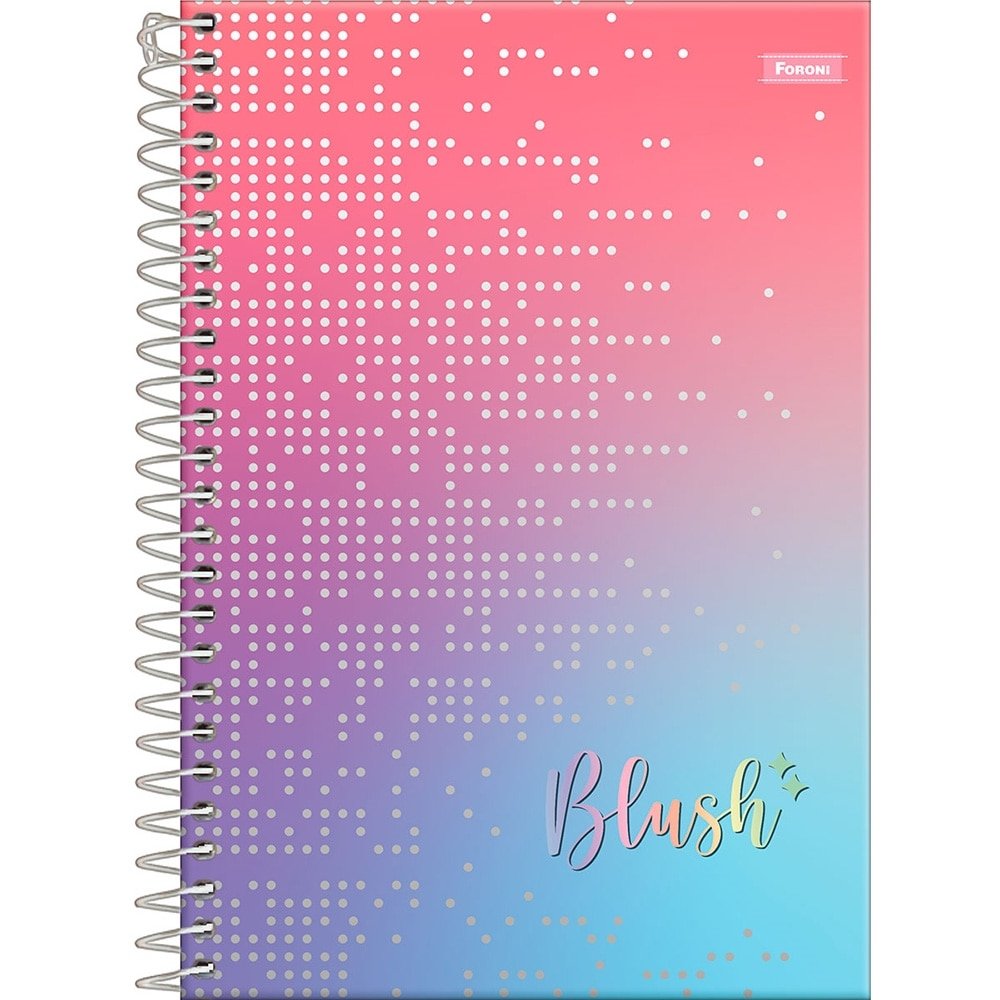 Caderno Espiral Foroni 1/4 Capa Dura Blush 80 Folhas - Embalagem com 5 Unidades